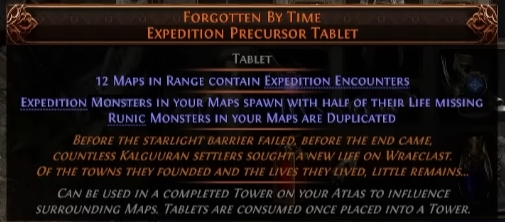 forgotten by time expedition precursor tablet